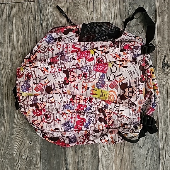 Disney Parks Backpack Nerd print Mickey Mouse & Minnie Donald Duck Goofey 🐶b33 - Picture 6 of 7
